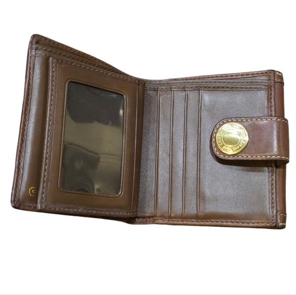 Coach Brown Signature Monogram Billfold Wallet Pre Owned Condition - Picture 3 of 9